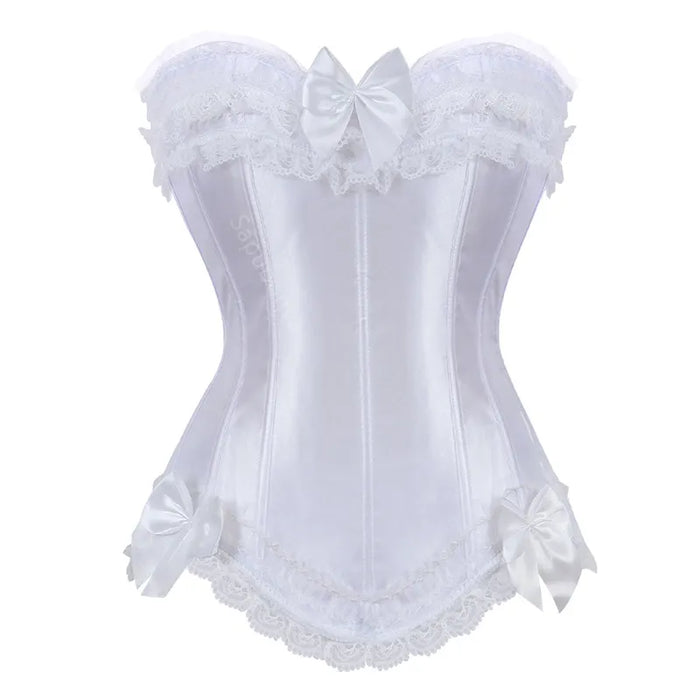 White Lace Plus Size Overbust Corset Top